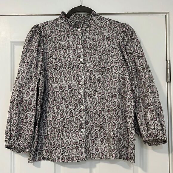 NWT Gap Puff Sleeve Button Up Ditsy Floral Blouse - S - Picture 1 of 10